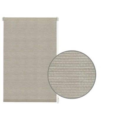 Image de GARDINIA Store Enrouleur à Clipser ou Coller, Pour Lumière du Jour, Opaque, Kit de Montage Inclus, EASYFIX Natur, Gris Mélangé, 60 x 150 cm (lxH)