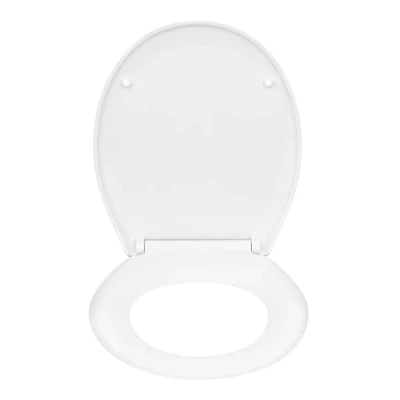 Image de WOLTU Abattant WC,Lunette WC fermeture en Douceur,O Frein Cuvette wc,Dégagement Rapide à deux Bouton,Lunette de Toilette antibactérienne, Démontage Rapide, Blanc 2327 1