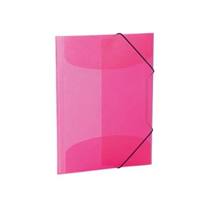 Image de HERMA 19517 Lot de 3 porte documents A3 en plastique pour enfants avec rabats intérieurs et bande élastique Rose translucide