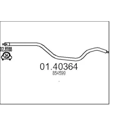 Image de MTS 01.40364 Tuyau d&#039;échappement 1740 avant pour silencieux au milieu OPEL: Zafira B