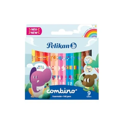 Image de Pelikan 566603 814553 feutres de coloriages Combino super 411 9 dans une boîte pliante