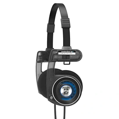 Image de Koss Porta Pro Utility Casque Supra auriculaire, système de Cordon Interchangeable Amovible, Design Pliable, Gris furtif