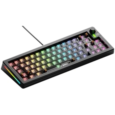 Image de Glorious Gaming GMMK 3 Barebones : kit Clavier personnalisé, 65% mécanique, Joints modulaires, MX 5 Broches (Hot Swap), Mousse insonorisante, Plaque de Commutation alu, ANSI Noir
