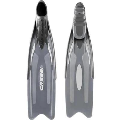 Image de CRESSI Gara Professional LD Fins Silver Palmes d&#039;Apnée Unisexe à Lame Longue et Souple Haute Performance, Noir/Argent, 46/47