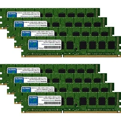 Image de 64Go (8 x 8Go) DDR3 1066MHz PC3 8500 240 PIN ECC DIMM (UDIMM) MÉMOIRE KIT POUR APPLE MAC PRO (DÉBUT 2009 MI 2010 2012)