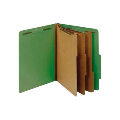 Image de Pendaflex Classification Folders, Standard, 3 intercalaires, Options Attaches, 2/5 Cut Tab, Bleu foncé, Lettre, 10/BX (24096) Specialty vert foncé