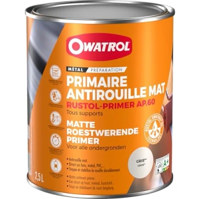 Image de Owatrol Primer AP.60 Primaire et finition décorative mate 2,5 L Gris
