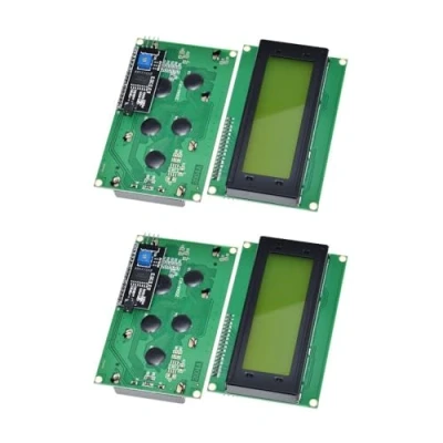 Image de Lot de 2 modules d&#039;affichage LCD IIC I2C série 2004A 20 x 4 Rétroéclairage vert pour Arduino Équipé d&#039;un adaptateur d&#039;interface IIC/I2C