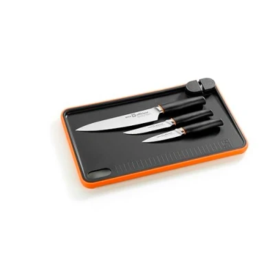 Image de BRA Efficient Coffret de 3 couteaux avec planche à découper