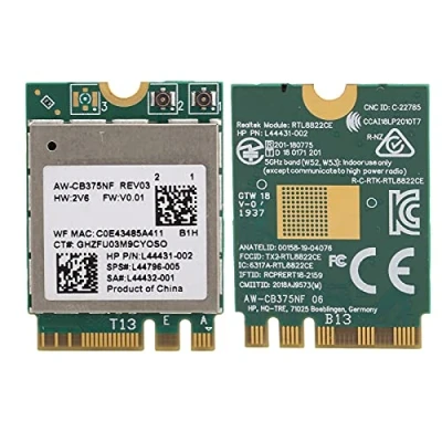 Image de Module WiFi, Carte Réseau sans Fil Bluetooth 5.0 M.2 NGFF 2,4/5,0 GHz, pour Win, 802.11a/b/g/n/AC RTL8822CE, Adaptateurs