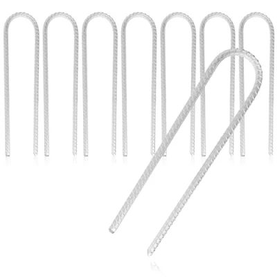 Image de com four® Ancrage au Sol 8X XL en Acier Massif, Forme U 30 cm, Ø 1 cm ancrages galvanisés pour tentes, tonnelles, châteaux gonflables, Trampolines, Stables et inoxydables