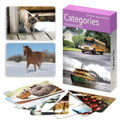 Image de Catégories Cartes Flash. 40 Photo Éducatives pour Le Développement du Langage. Matériel d&#039;Orthophonie, ESL.