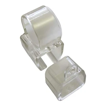 Image de GARDINIA Support avec embouts pour rails de rideaux coulissants en forme U, Paquets 2, Plastique, Transparent