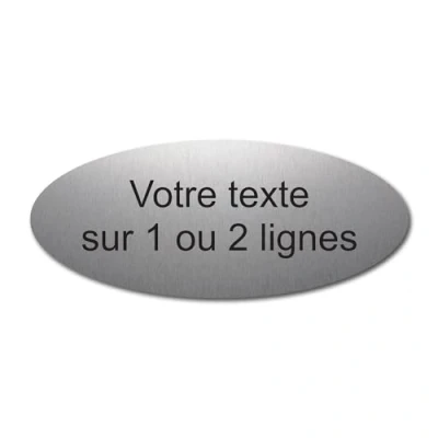 Image de Plaque gravée personnalisée 1 à 2 lignes 12x5cm autocollante Alu Brossé