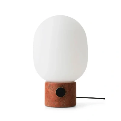 Image de Audo Copenhagen Lampe à poser JWDA, travertin rouge, hauteur 32 cm, intensité variable