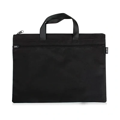 Image de EQLEF Bureau Document Sac, Hommes Porte Documents Classeur Portable A4 Fichier Zipper Sac Noir 1 Pièce