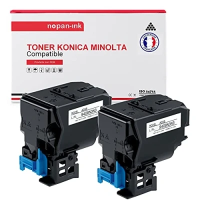 Image de NOPAN INK Toner x2 TNP 48K TNP48K (A5X0150) Noir Compatible pour Konica Minolta Bizhub C3350 C3850 FS