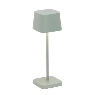 Image de Zafferano, Lampe Ofelia Micro, de Table Rechargeable sans Fil avec Contrôle Tactile, Convient pour Salon et Extérieur, Variateur, 2200 3000 K, Hauteur 20 cm, Couleur Sauge