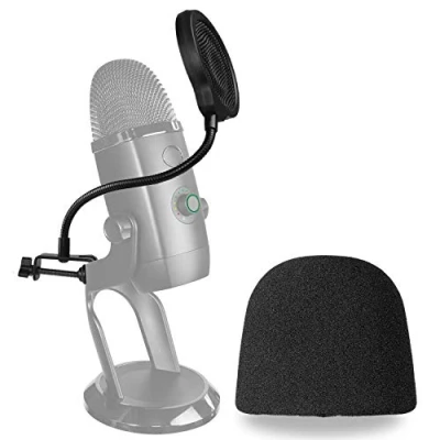 Image de YOUSHARES Microphone Bonnette en Mousse avec Filtre Anti Pop Micro Bouclier de 3 Couches Améliorant la Qualité Sonore pour à Condensateur USB Blue Yeti X