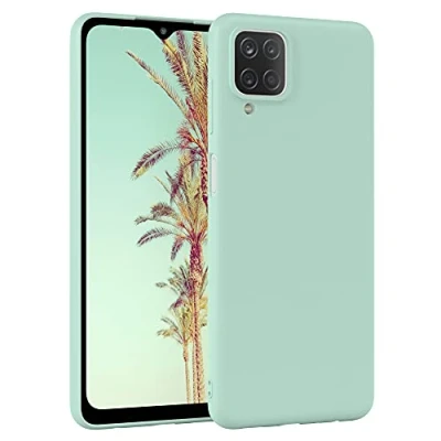 Image de EAZY CASE Coque de Protection en silicone pour Samsung Galaxy A12 Vert Souple Résistant aux chocs Avec l&#039;appareil photo Fine TPU Bumper menthe