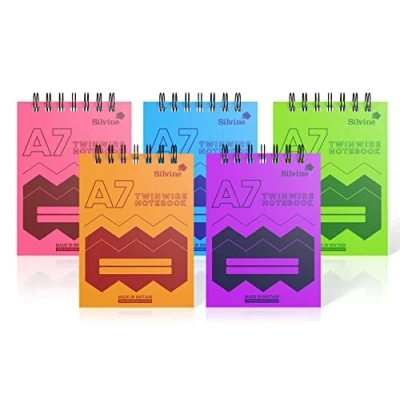 Image de Silvine Polya7ac Lot de 20 carnets à spirales avec couverture durable facile nettoyer Format A7 160 pages