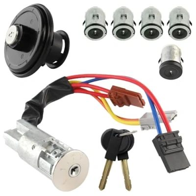 Image de Kit de 5 serrures Porte + neiman Bouchon réservoir Compatible pour Jumpy, Fiat Scudo et Expert (1995 2006) avec Double clés