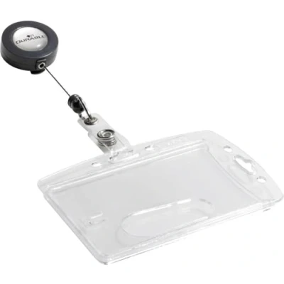 Image de DURABLE Porte badge Rigide pour 1 Carte de Sécurité + Enrouleur Dimensions Intérieures : 54x85 mm 10 Unités
