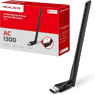 Image de MERCUSYS MA30H TP Link Clé WiFi Puissante AC1300Mbps, Adaptateur USB WiFi, Antennes à Gain Elevé, Dongle Bi Bande, MU MIMO, Brancher et Utiliser, Compatible avec Windows 11/10/8.1/7