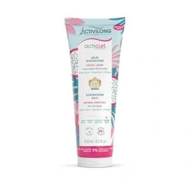 Image de ACTIVILONG Gelée Scrunching Acticurl Expert Cheveux Ondulés, Bouclés, Frisés et Crépus 99% d&#039;ingrédients d&#039;origine naturelle Sans Alcool Silicone Huile Minérale Made in France 250 ml