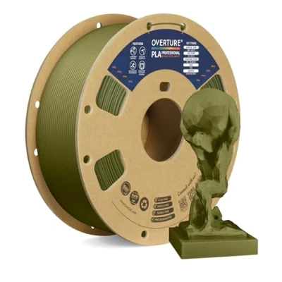 Image de OVERTURE PLA Plus (PLA+) Filament 1,75 mm, Professional Ténacité, 1 kg Filament(2,2 lbs), Précision dimensionnelle 99% Chance +/ 0,02 mm (Army Vert)