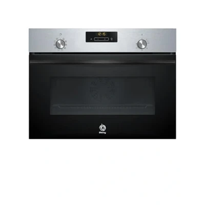 Image de Balay Four compact multifonction, hauteur 45 cm, contrôle confort, Aqualisis, commandes dissimulées, verre noir, 3CB4130X3