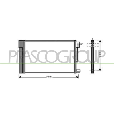 Image de PRASCO AA344C003 Condenseur De Clim 12,0 9,2 571, 585 R 134a OPEL: Corsa D 3/5 portes, Adam, E FIAT: Grande Punto portes