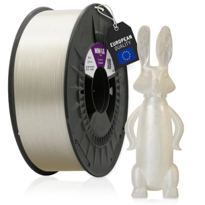 Image de WINKLE Filament PETG Transparent pour imprimante 3D 2,85 mm 1 kg Compatible avec la plupart des imprimantes Précision dimensionnelle Bobine