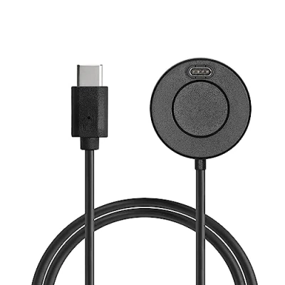 Image de kwmobile Câble USB Compatible avec Garmin Instinct 2 Solar/Instinct Rechange Type C pour Chargement Smart Watch Chargeur Fitness Tracker Montre connectée Noir