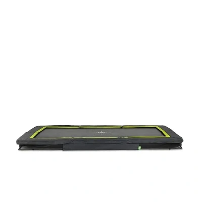 Image de EXIT TOYS Trampoline Enterré Silhouette Sports 244x366cm Rectangulaire Semi Extérieur A Partir de 14 Ans Système Protection des Pieds Inclus Bonne Force Saut Noir