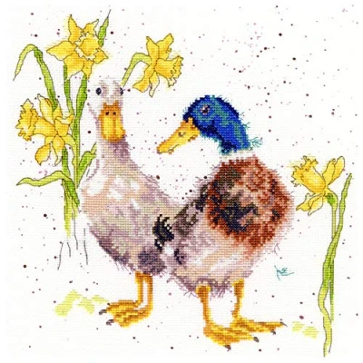 Image de Bothy Threads XHD6 Kit de point croix pour canards et jonquilles 26 x cm Motif compté