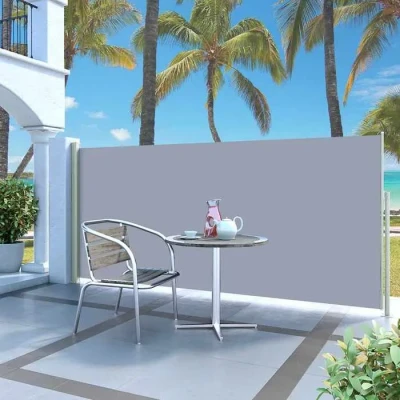 Image de vidaXL Auvent Latéral Rétractable 140x300 cm Gris Brise vue Store Abri Balcon 45357