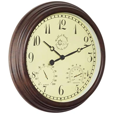 Image de Esschert Design Gartenuhr, Plastik, Wanduhr, 38,3 x 6,1 cm