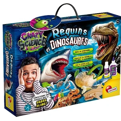 Image de Kit scientifique LISCIANI Crazy Science Requins &amp; dinosaures Slime et œufs à creuser Prédateurs fascinants