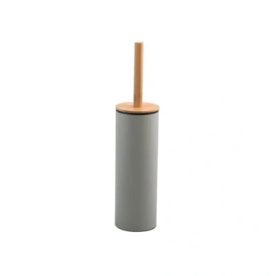 Image de Spirella Brosse WC avec Support Acier &amp; Bambou Adonis Taupe Mat Poils résistants en Silicone