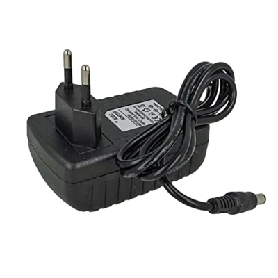 Image de LEDLUX Bloc d&#039;alimentation universel, transformateur 12 V, chargeur mural avec prise EU, sortie jack 5,5 x 2,1 mm, pour caméra CCTV, bande LED, disque dur (12 W, 1 A) noir