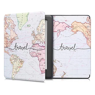 Image de kwmobile Étui Compatible avec Kobo Glo HD/Touch 2.0 Coque à Rabat magnétique Tablette eReader Similicuir Noir Multicolore