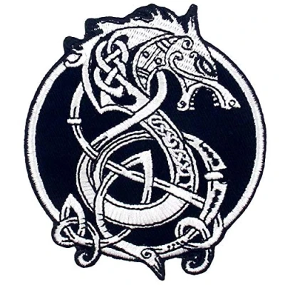 Image de ZEGIN Patch brodé en Forme de Vikings Berserk Le Loup Monstre Nordique la mythologie Nordique, à Coudre ou Coller avec Fer Repasser