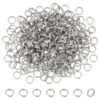 Image de PH PandaHall 380pcs Diviser Anneau porte cles Acier inoxydable de jonction ouvert Jump Ring Ferme mais dessoude Doubles boucles 5x1.2mm pr Creation bijoux