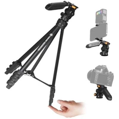 Image de TARION Trepied Appareil Photo Compact: Telephone Smartphone Portable avec Tête de Trépied Amovible Voyage Camera DSLR Leger pour Vidéo Vlog Stream Photographie Squorpion