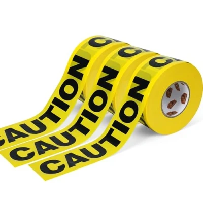 Image de TAPEBEAR Ruban de Marquage Pour Délimiter des Zonez, CAUTION Jaune Noir Panneau d&#039;avertissement, Rubans d&#039;Avertissement Sécurité 76mm x 305M, Décoration d&#039;Halloween/Zone Dangereuse