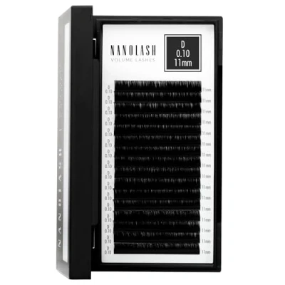 Image de extensions de cils Nanolash faux pour extension professionnelle, volume (0.10 D, 11mm)