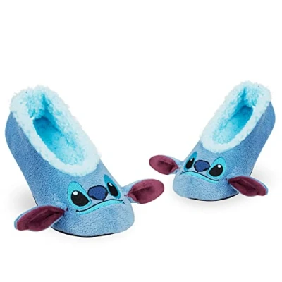 Image de Disney Chaussons Femme Fantaisie, Pantoufles Mickey Minnie Stitch Bourriquet (38 41 EU, Bleu Stitch, numeric_38)