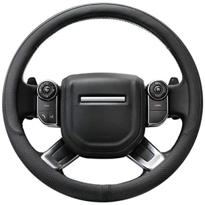 Image de COFIT Couvre Volant en Cuir Microfibre Respirant et Antidérapant avec Marquage Central L 39 40.5cm Noir