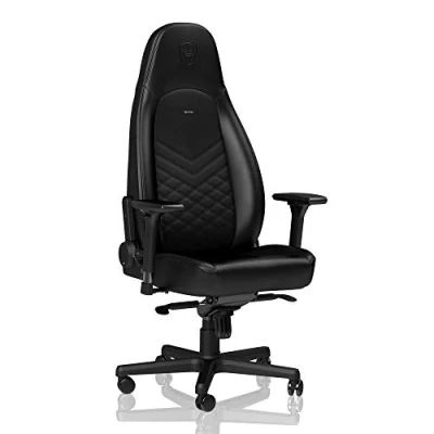 Image de noblechairs Icon Siège rembourré Dossier Noir à motif Neuf
